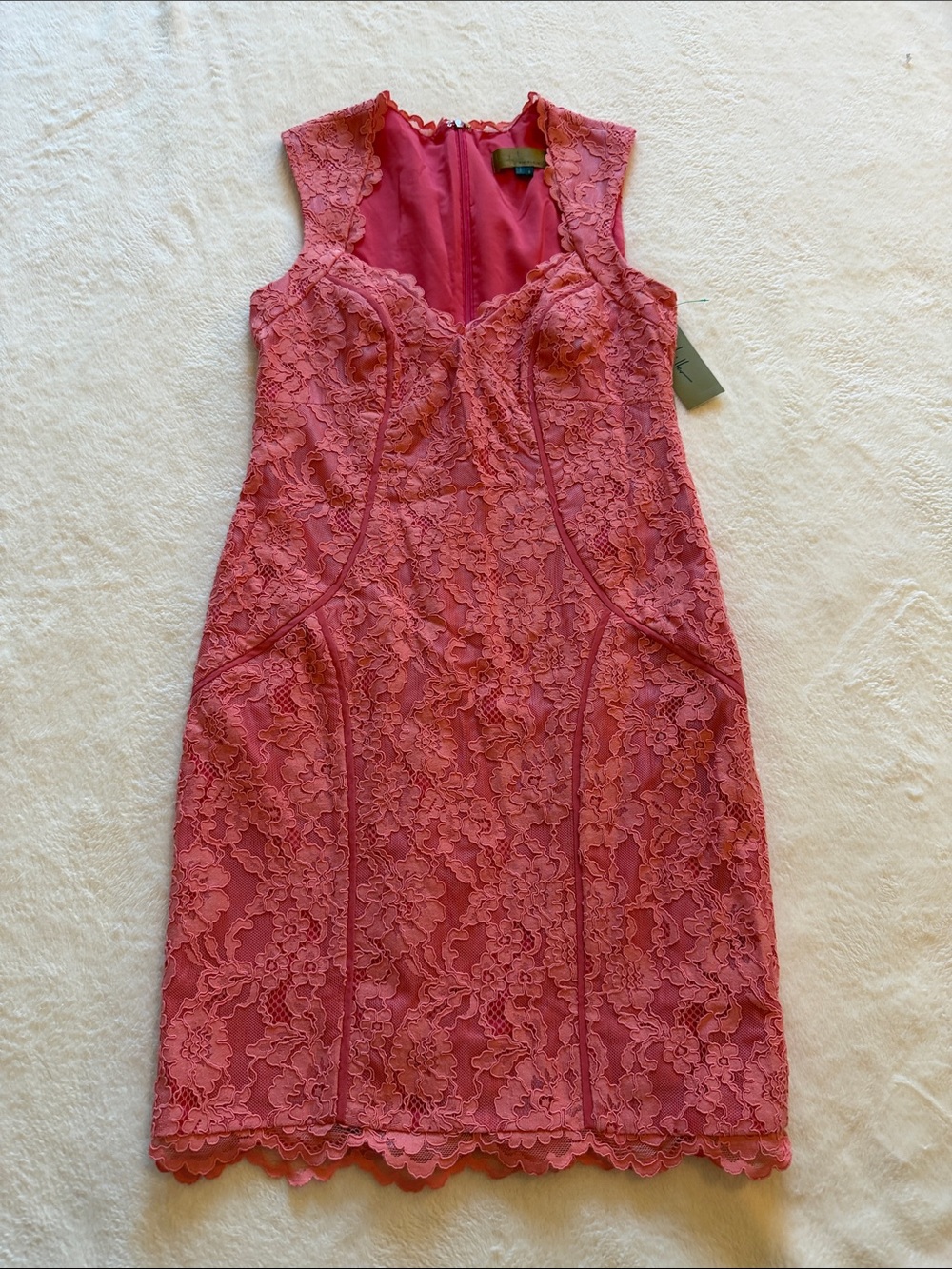 Nicole Miller Rose Lace Midi Sheath Dress
